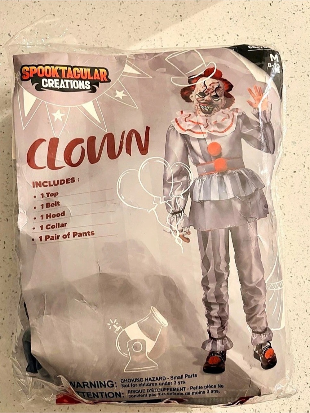 New Spooktacular Creations Kids Creepy Clown Halloween Costume Medium